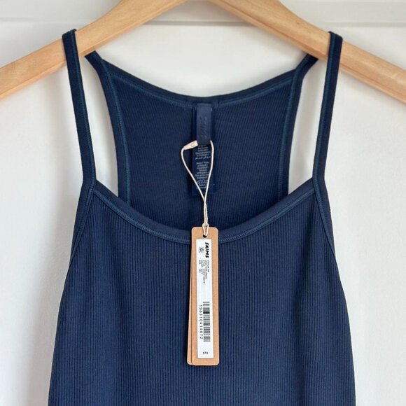 Skims Cotton Rib Long Cami Dress in Navy, Size XXS - Picture 7 of 9